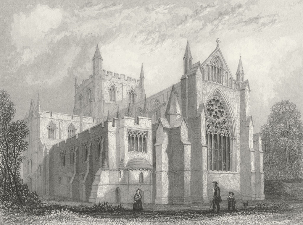 YORKS. Ripon Cathedral east view 1836 old antique vintage print picture